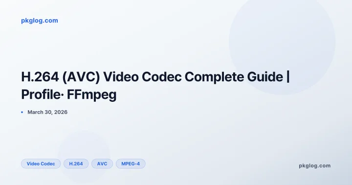 H.264 (AVC) Video Codec Complete Guide | Profile· FFmpeg