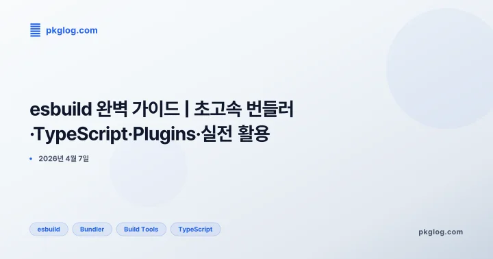 esbuild 완벽 가이드 | 초고속 번들러·TypeScript·Plugins·실전 활용