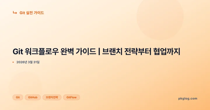 Git 워크플로우 완벽 가이드 | 브랜치 전략부터 협업까지