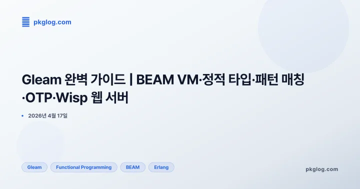 Gleam 완벽 가이드 | BEAM VM·정적 타입·패턴 매칭·OTP·Wisp 웹 서버