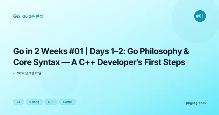 Go in 2 Weeks #01 | Days 1–2: Go Philosophy & Core Syntax — A C++ Developer’s First Steps