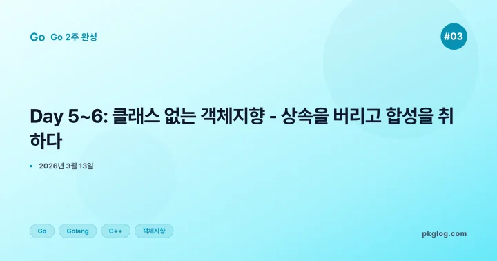 [Go 2주 완성 #03] Day 5~6: 클래스 없는 객체지향 - 상속을 버리고 합성을 취하다
