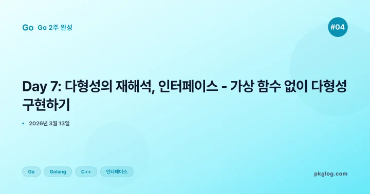 [Go 2주 완성 #04] Day 7: 다형성의 재해석, 인터페이스 - 가상 함수 없이 다형성 구현하기