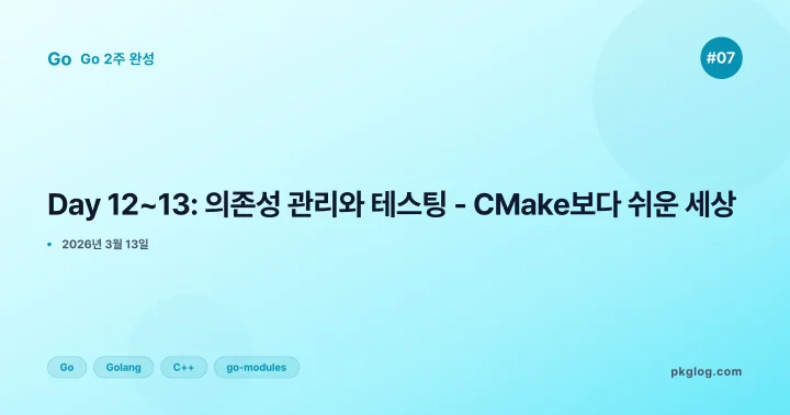 [Go 2주 완성 #07] Day 12~13: 의존성 관리와 테스팅 - CMake보다 쉬운 세상