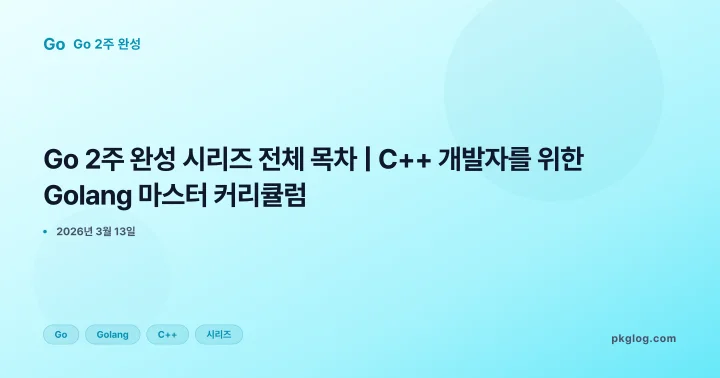 Go 2주 완성 시리즈 전체 목차 | C++ 개발자를 위한 Golang 마스터 커리큘럼