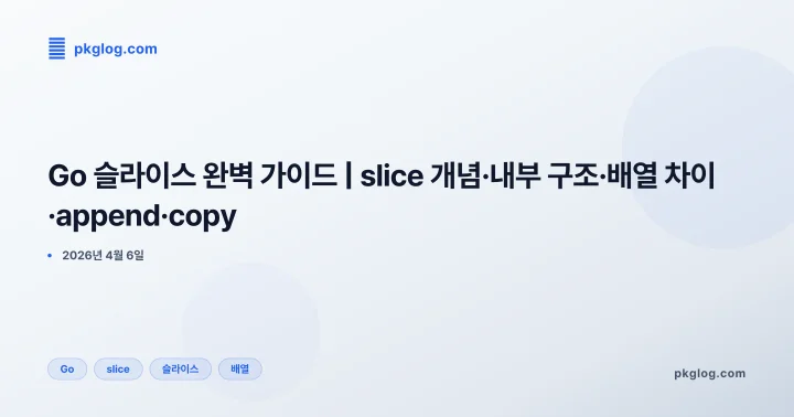 Go 슬라이스 완벽 가이드 | slice 개념·내부 구조·배열 차이·append·copy