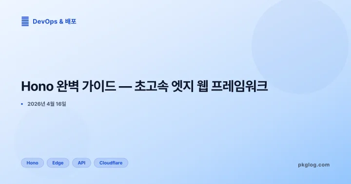 Hono 완벽 가이드 — 초고속 엣지 웹 프레임워크