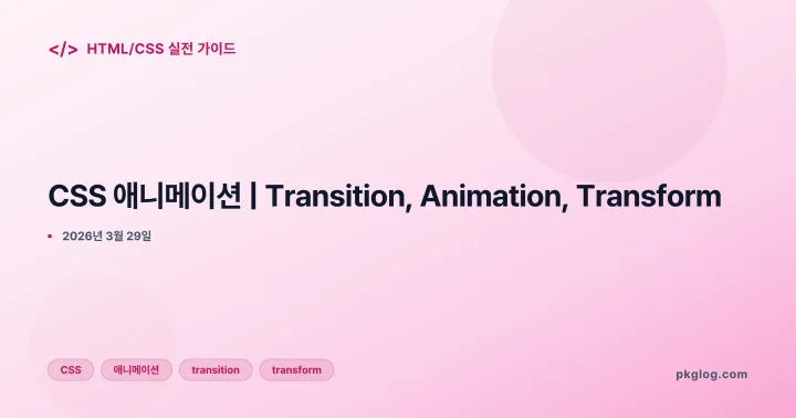 CSS 애니메이션 | Transition, Animation, Transform