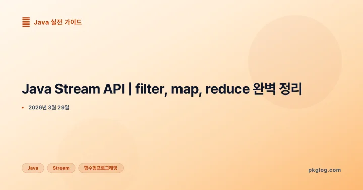 Java Stream API | filter, map, reduce 완벽 정리