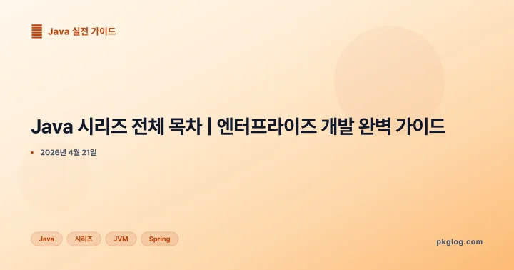 Java 시리즈 전체 목차 | 엔터프라이즈 개발 완벽 가이드