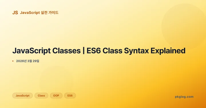 JavaScript Classes | ES6 Class Syntax Explained