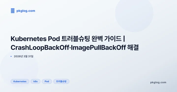 Kubernetes Pod 트러블슈팅 완벽 가이드 | CrashLoopBackOff·ImagePullBackOff 해결