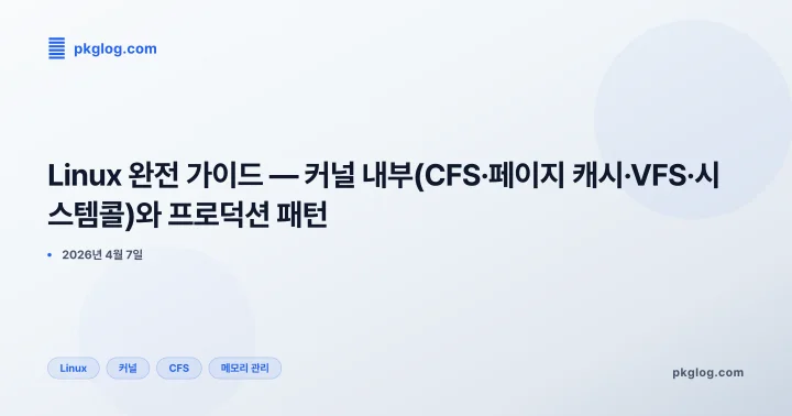[2026] Linux 완전 가이드 — 커널 내부(CFS·페이지 캐시·VFS·시스템콜)와 프로덕션 패턴