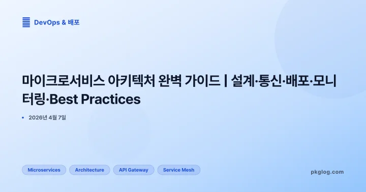 마이크로서비스 아키텍처 완벽 가이드 | 설계·통신·배포·모니터링·Best Practices