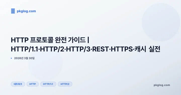 HTTP 프로토콜 완전 가이드 | HTTP/1.1·HTTP/2·HTTP/3·REST·HTTPS·캐시 실전