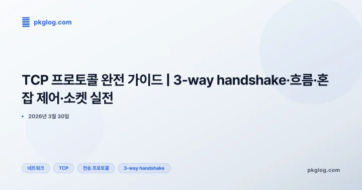 TCP 프로토콜 완전 가이드 | 3-way handshake·흐름·혼잡 제어·소켓 실전