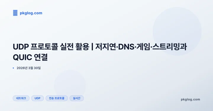 UDP 프로토콜 실전 활용 | 저지연·DNS·게임·스트리밍과 QUIC 연결