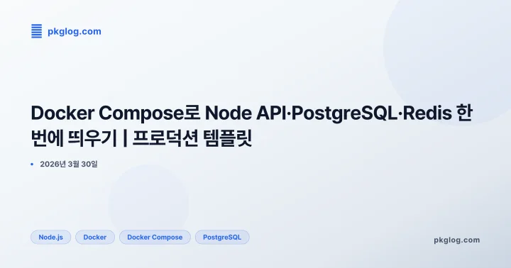 Docker Compose로 Node API·PostgreSQL·Redis 한 번에 띄우기 | 프로덕션 템플릿
