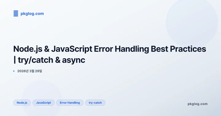 Node.js & JavaScript Error Handling Best Practices | try/catch & async