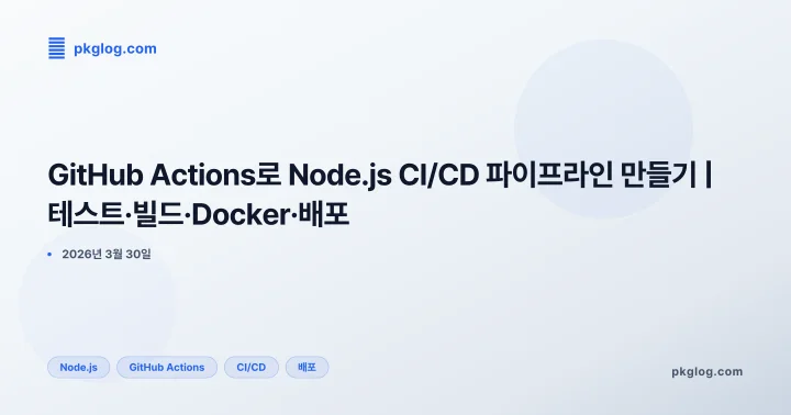 GitHub Actions로 Node.js CI/CD 파이프라인 만들기 | 테스트·빌드·Docker·배포