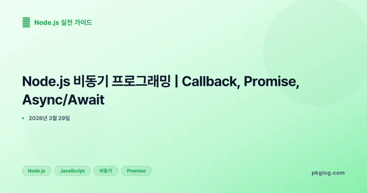 Node.js 비동기 프로그래밍 | Callback, Promise, Async/Await