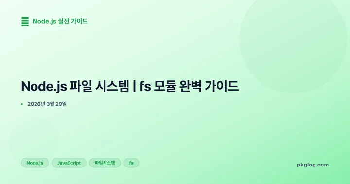 Node.js 파일 시스템 | fs 모듈 완벽 가이드