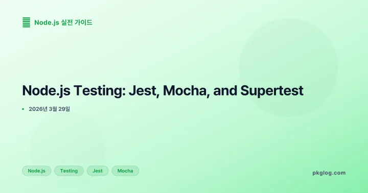 Node.js Testing: Jest, Mocha, and Supertest