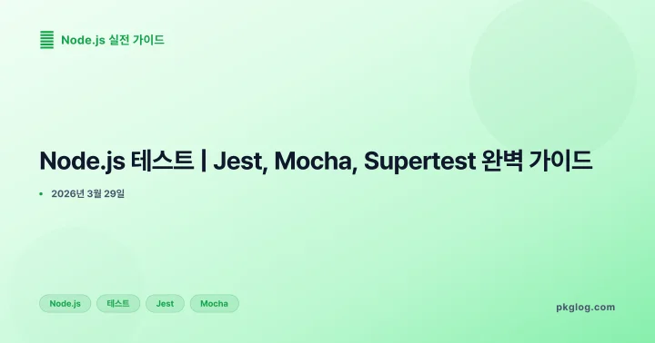 Node.js 테스트 | Jest, Mocha, Supertest 완벽 가이드