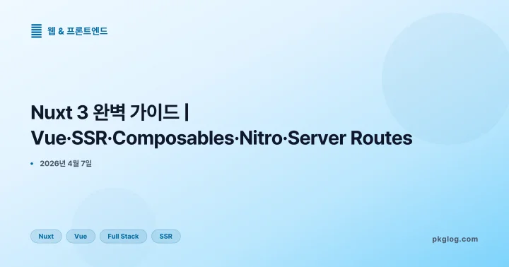 Nuxt 3 완벽 가이드 | Vue·SSR·Composables·Nitro·Server Routes