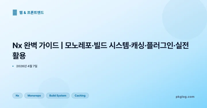Nx 완벽 가이드 | 모노레포·빌드 시스템·캐싱·플러그인·실전 활용