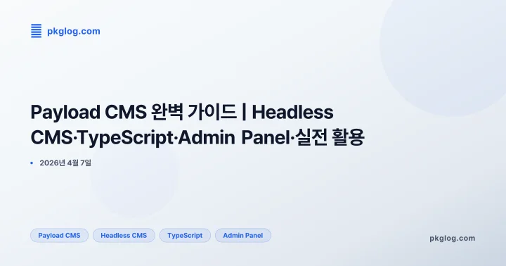 Payload CMS 완벽 가이드 | Headless CMS·TypeScript·Admin Panel·실전 활용