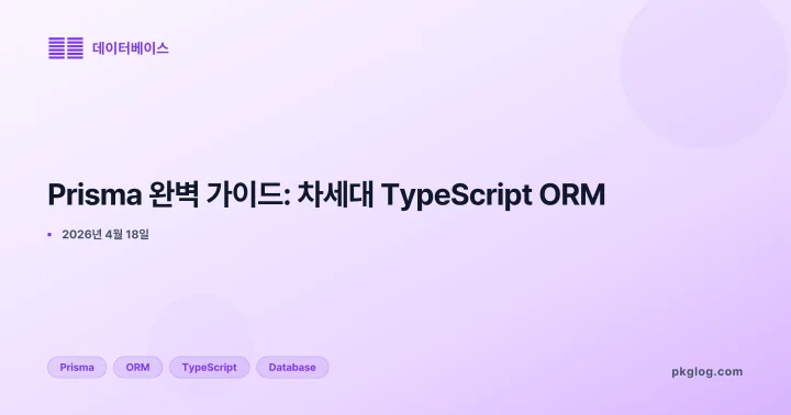 Prisma 완벽 가이드: 차세대 TypeScript ORM