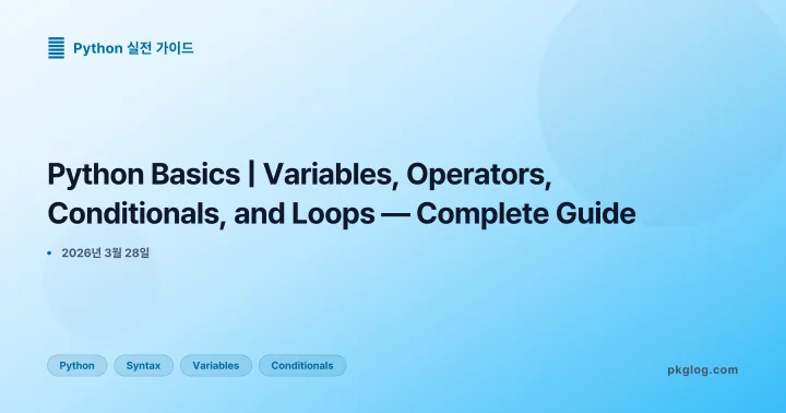 Python Basics | Variables, Operators, Conditionals, and Loops — Complete Guide
