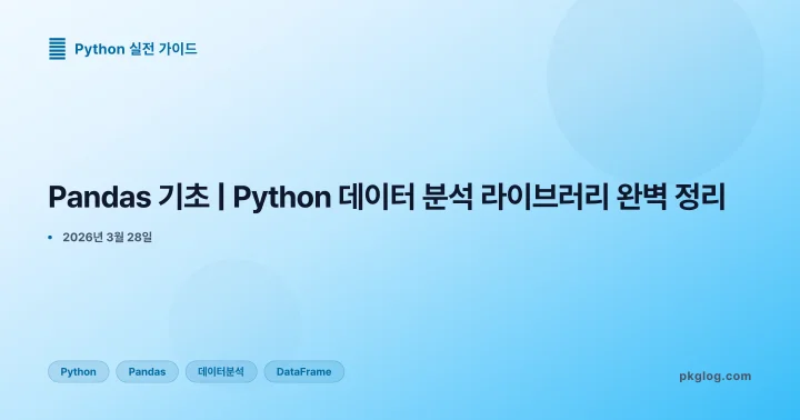 Pandas 기초 | Python 데이터 분석 라이브러리 완벽 정리