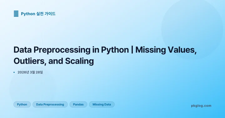 Data Preprocessing in Python | Missing Values, Outliers, and Scaling