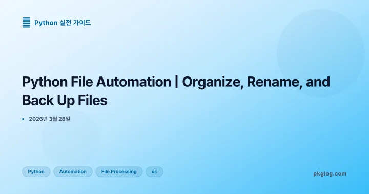 Python File Automation | Organize, Rename, and Back Up Files