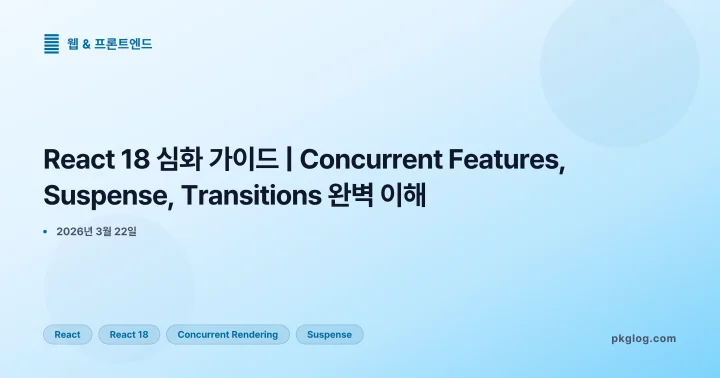 React 18 심화 가이드 | Concurrent Features, Suspense, Transitions 완벽 이해