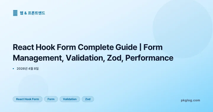 [2026] React Hook Form Complete Guide | Form Management, Validation, Zod, Performance