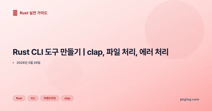 Rust CLI 도구 만들기 | clap, 파일 처리, 에러 처리