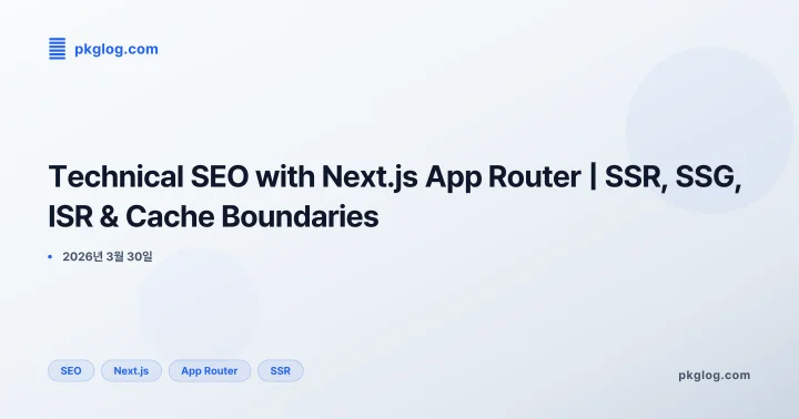 Technical SEO with Next.js App Router | SSR, SSG, ISR & Cache Boundaries