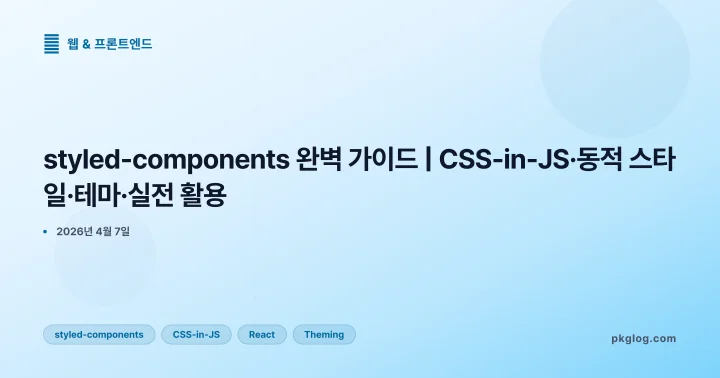 styled-components 완벽 가이드 | CSS-in-JS·동적 스타일·테마·실전 활용