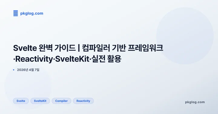Svelte 완벽 가이드 | 컴파일러 기반 프레임워크·Reactivity·SvelteKit·실전 활용