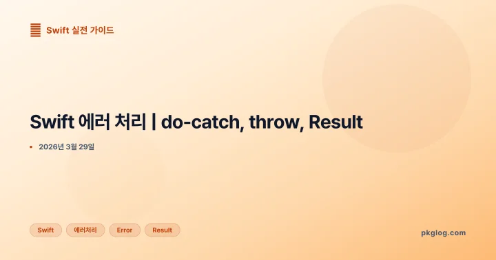 Swift 에러 처리 | do-catch, throw, Result
