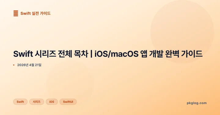 Swift 시리즈 전체 목차 | iOS/macOS 앱 개발 완벽 가이드