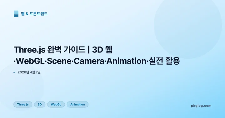 Three.js 완벽 가이드 | 3D 웹·WebGL·Scene·Camera·Animation·실전 활용