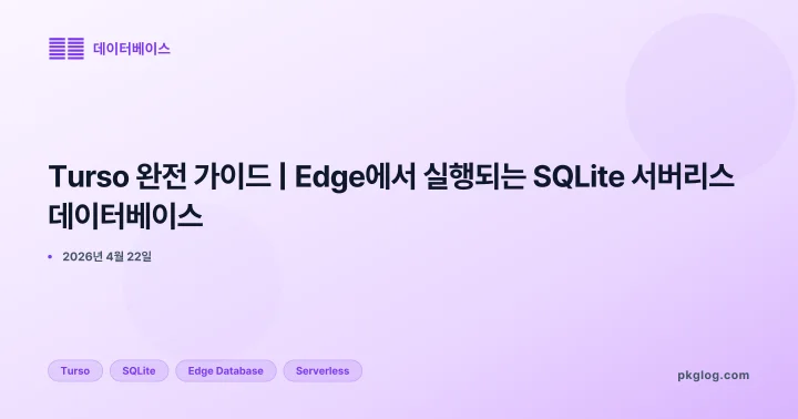Turso 완전 가이드 | Edge에서 실행되는 SQLite 서버리스 데이터베이스