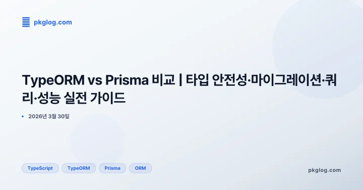 TypeORM vs Prisma 비교 | 타입 안전성·마이그레이션·쿼리·성능 실전 가이드