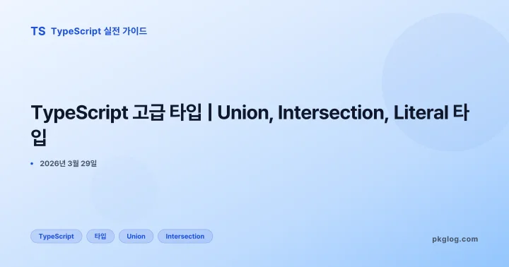 TypeScript 고급 타입 | Union, Intersection, Literal 타입