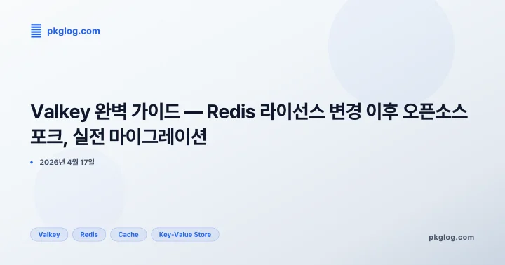 Valkey 완벽 가이드 — Redis 라이선스 변경 이후 오픈소스 포크, 실전 마이그레이션