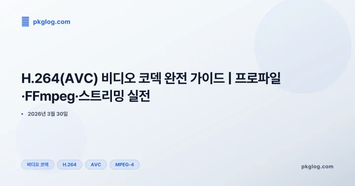 H.264(AVC) 비디오 코덱 완전 가이드 | 프로파일·FFmpeg·스트리밍 실전